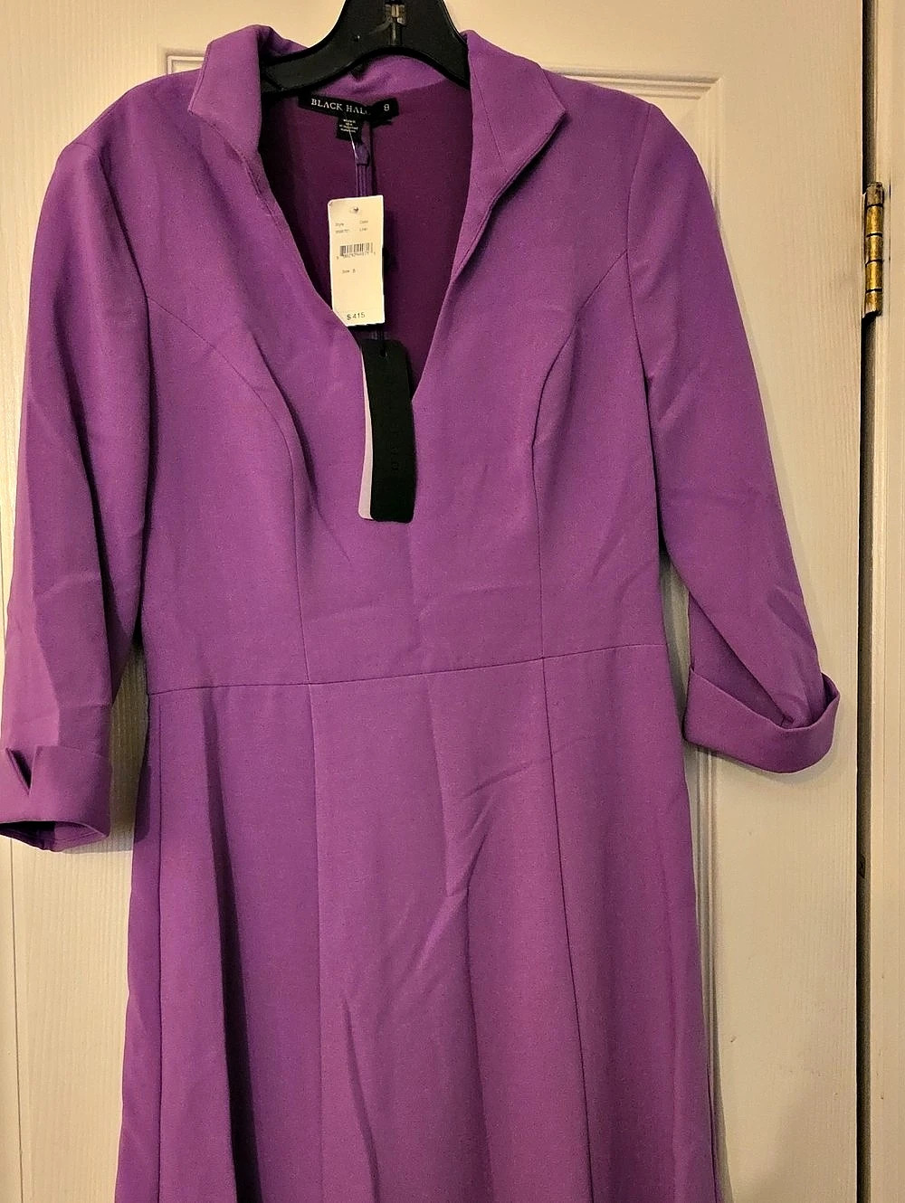 Black Halo Kensington Midi Dress Purple Size 8